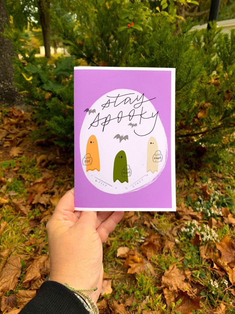 Stay Spooky Cute Halloween Trick or Treat Card by StoneDonut Design