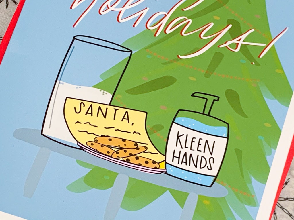 Santa Has Clean Hands Christmas Card by StoneDonut Design