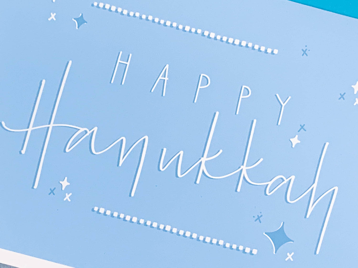 Simple Happy Hanukkah Card by StoneDonut Design