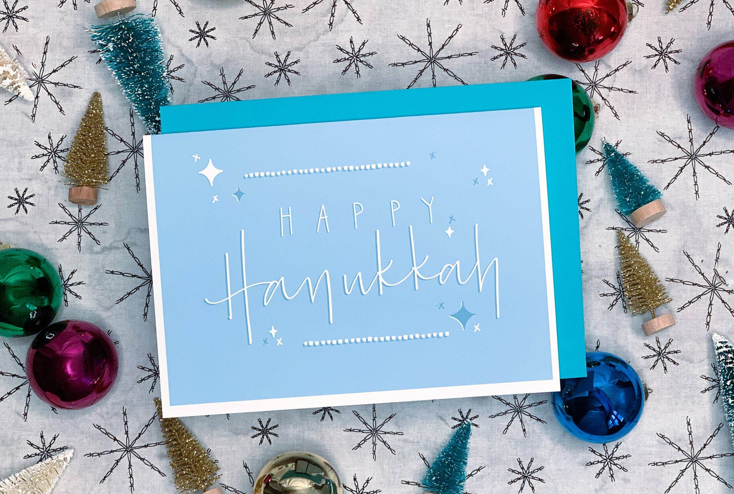 Simple Happy Hanukkah Card by StoneDonut Design