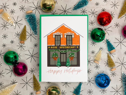 Rose Apothecary Schitt's Creek-Inspired Christmas Card by StoneDonut Design