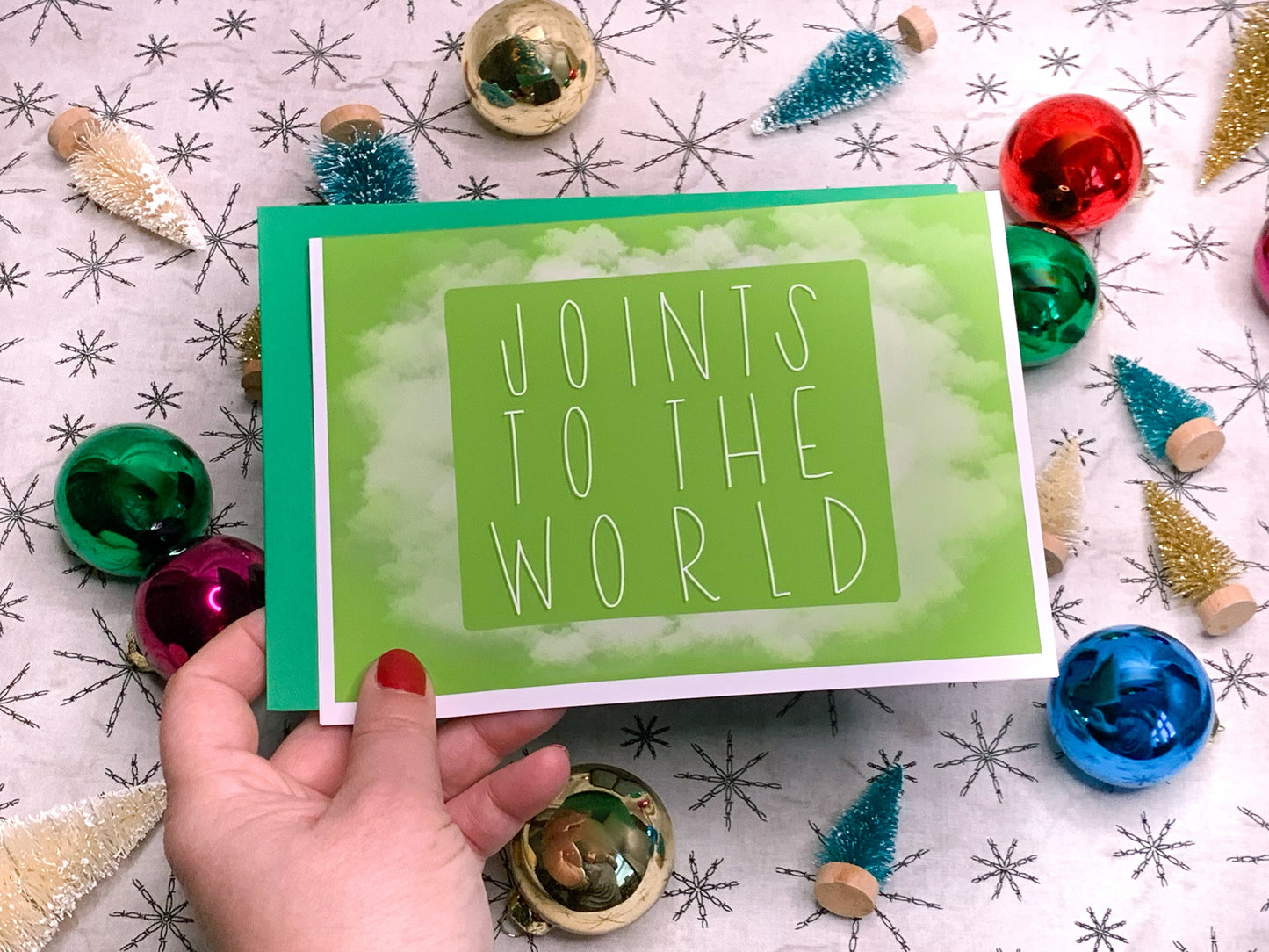 Joints to the World Cannabis Christmas Card by StoneDonut Design