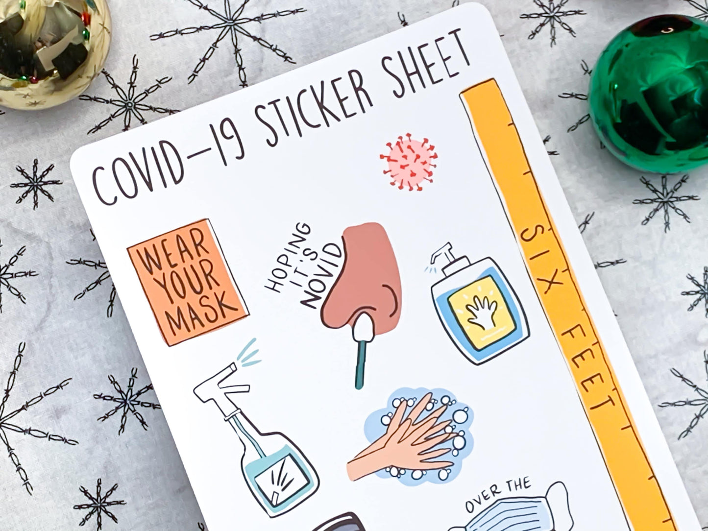 COVID-19 Coronavirus Journal Planner Matte Sticker Sheet by StoneDonut Design