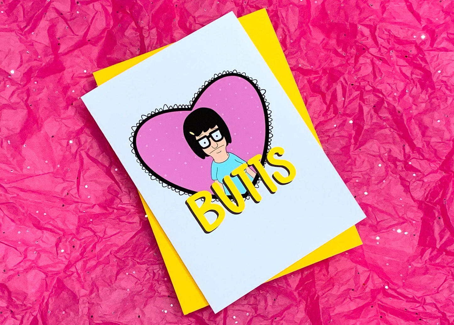 Tina Butts Bob's Burger's-Inspired Valentine's Day Card by StoneDonut Design