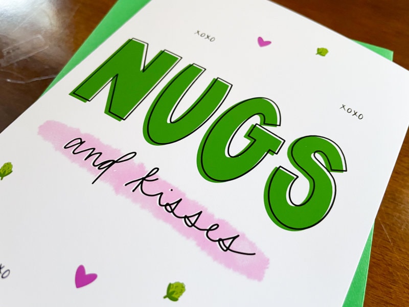 Nugs and Kisses Cannabis Valentine's Day Card by StoneDonut Design