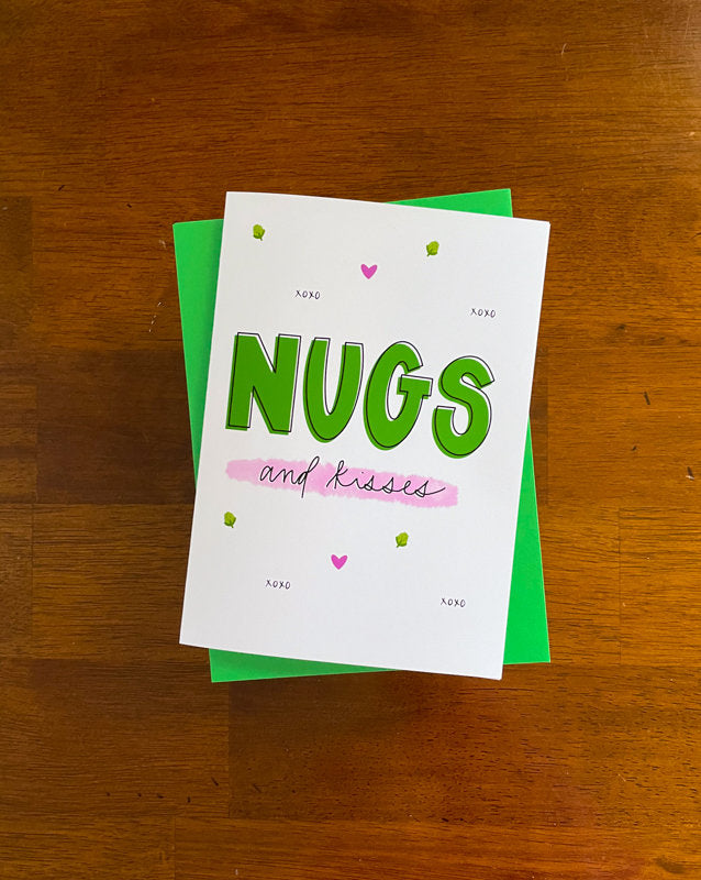 Nugs and Kisses Cannabis Valentine's Day Card by StoneDonut Design