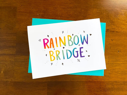Rainbow Bridge Pet Loss Card by StoneDonut Design