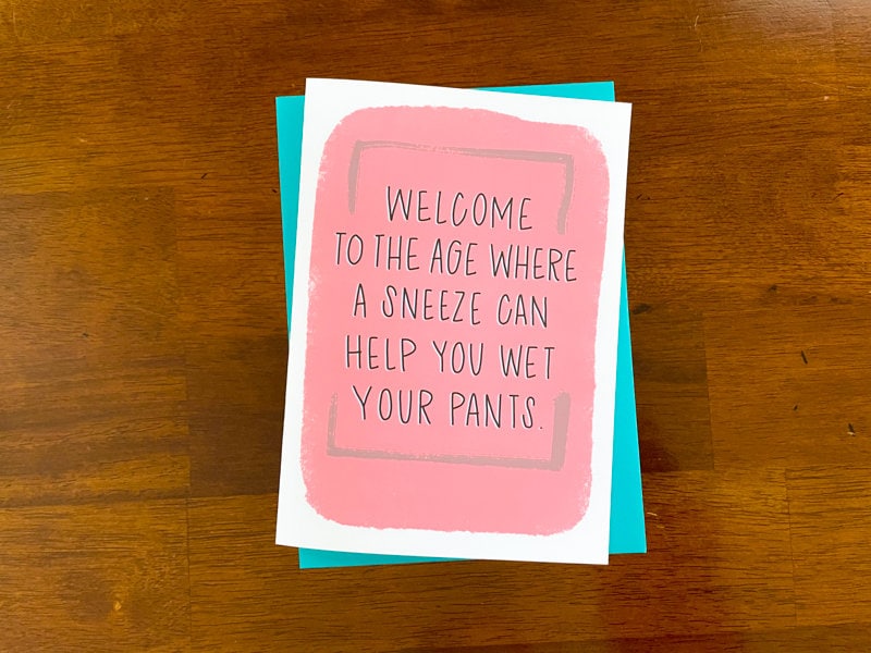 Wet Your Pants Funny Birthday Card by StoneDonut Design