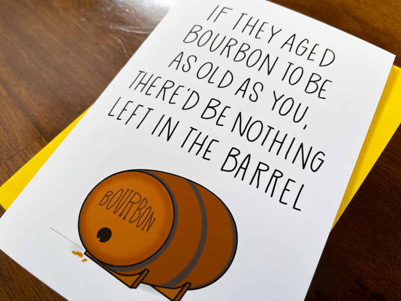 Bourbon Barrel Birthday Card by StoneDonut Design