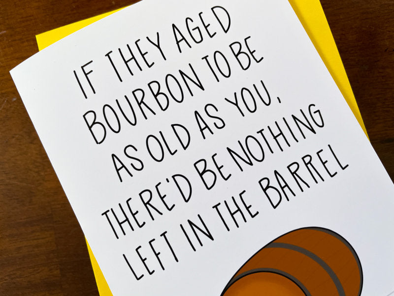 Bourbon Barrel Birthday Card by StoneDonut Design