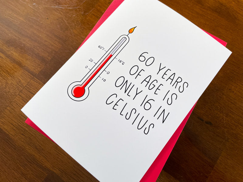 Thermometer Birthday Card by StoneDonut Design