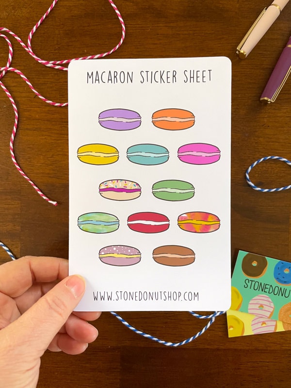 Macaron Dessert Planner Sticker Sheet by StoneDonut Design
