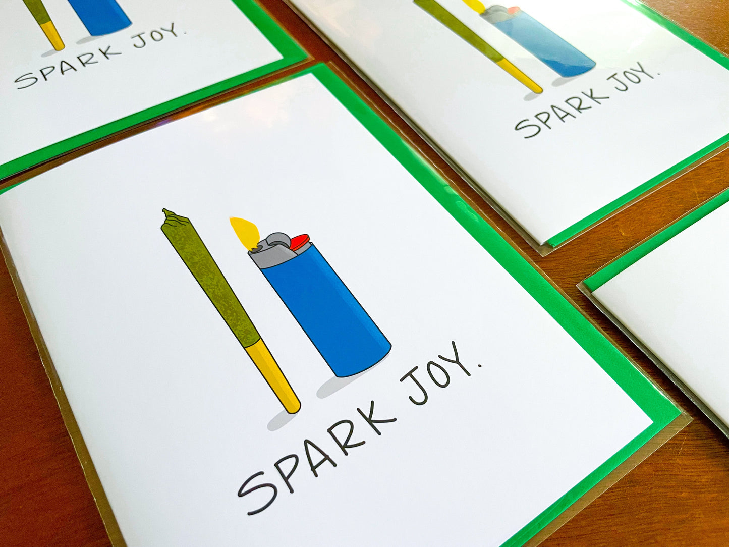 Spark Joy Marie Kondo KonMarie Handmade Cannabis Card by StoneDonut Design